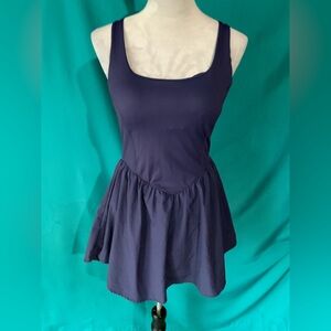 HALARA Women's Navy Blue Easy Peezy Romper Top w/built-in Shorts